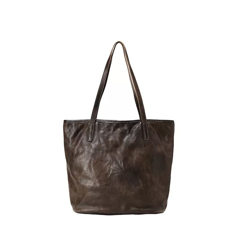 2408 genuine leather large shopping bag