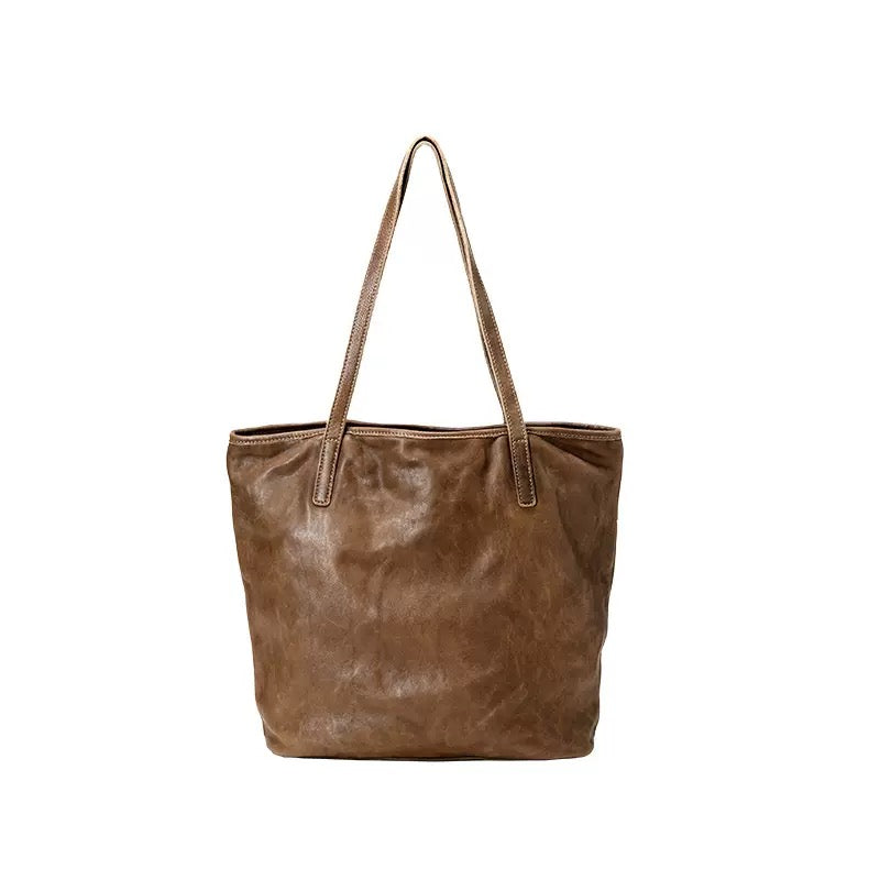 2408 genuine leather large shopping bag