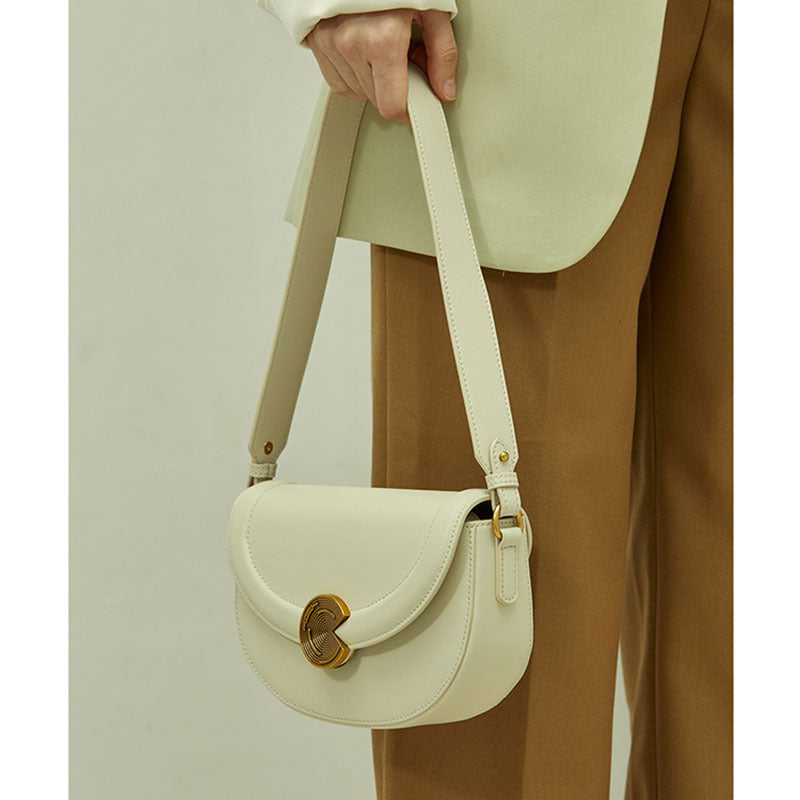 1973 genuine leather flap shoulder bag