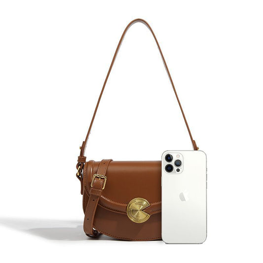 1973 genuine leather flap shoulder bag