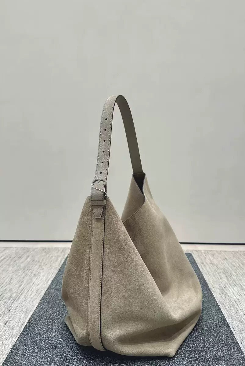 2413 vintage large suede bucket bag