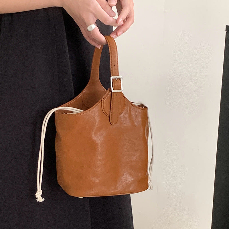 2191-1 genuine leather bucket handbag