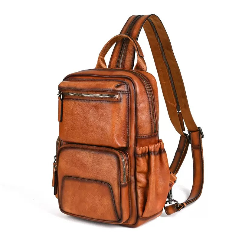 2419 high-end unsix cowhide backpack