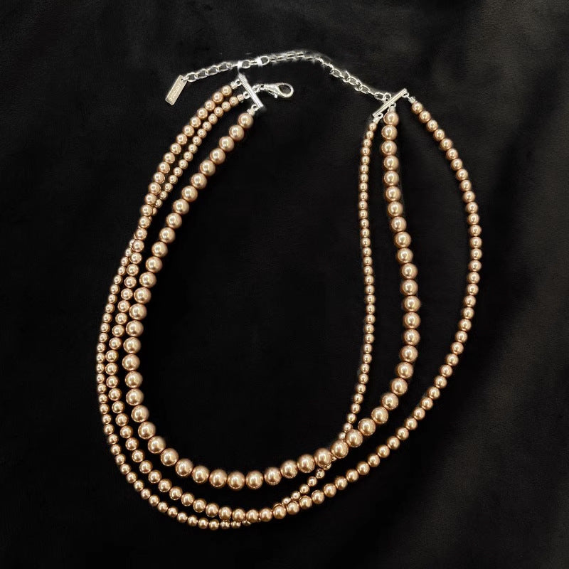 1977 3layer pearl necklace