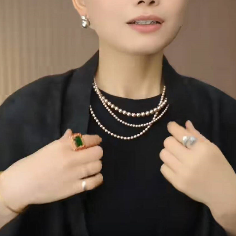 1977 3layer pearl necklace