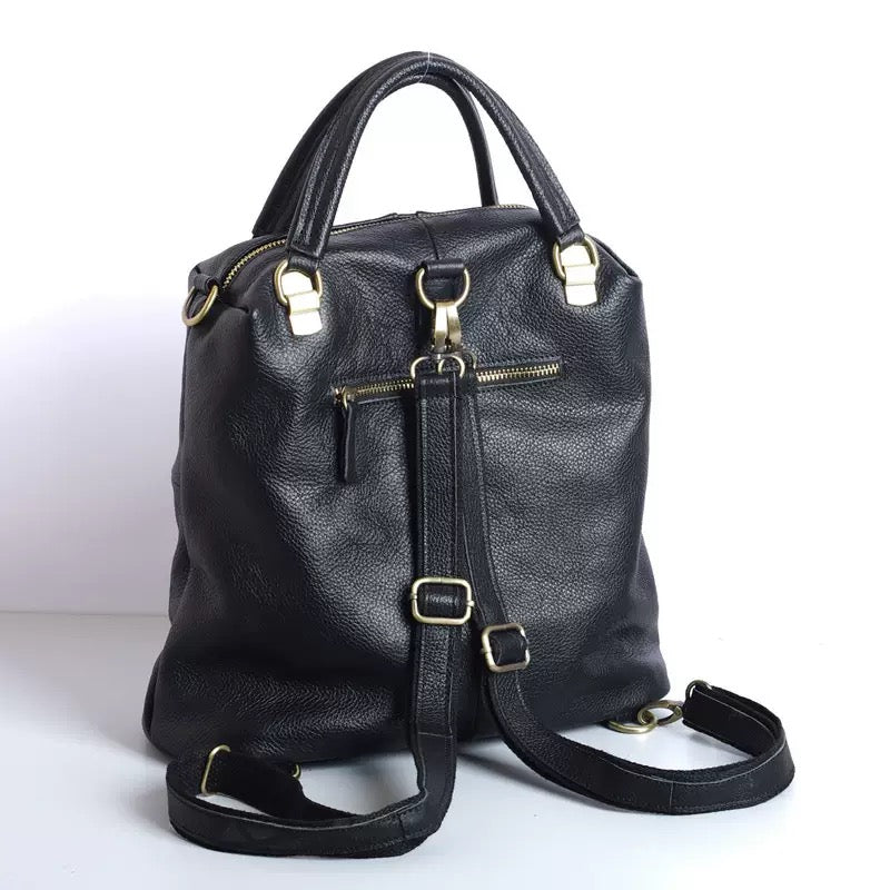2421 genuine leather soft large backpack