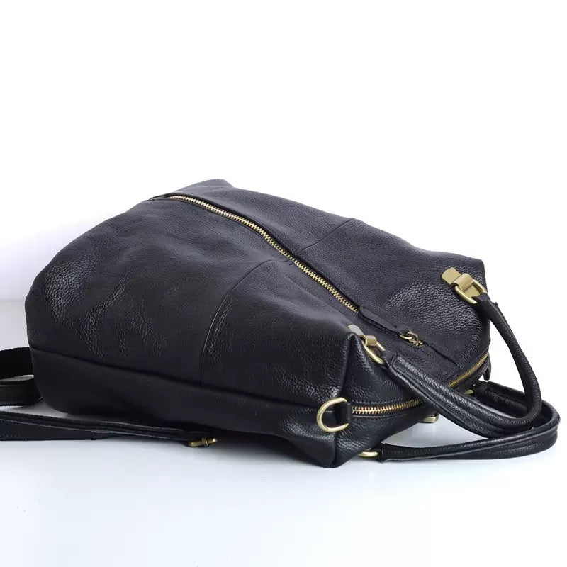 2421 genuine leather soft large backpack