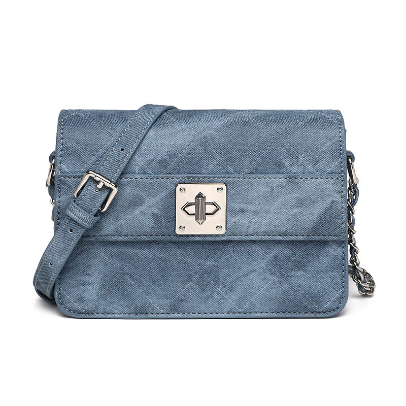 1985 denim flap crossbody bag