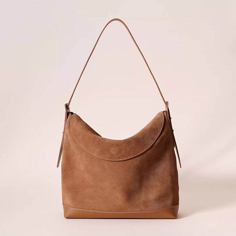 1986 suede leather shoulder bag