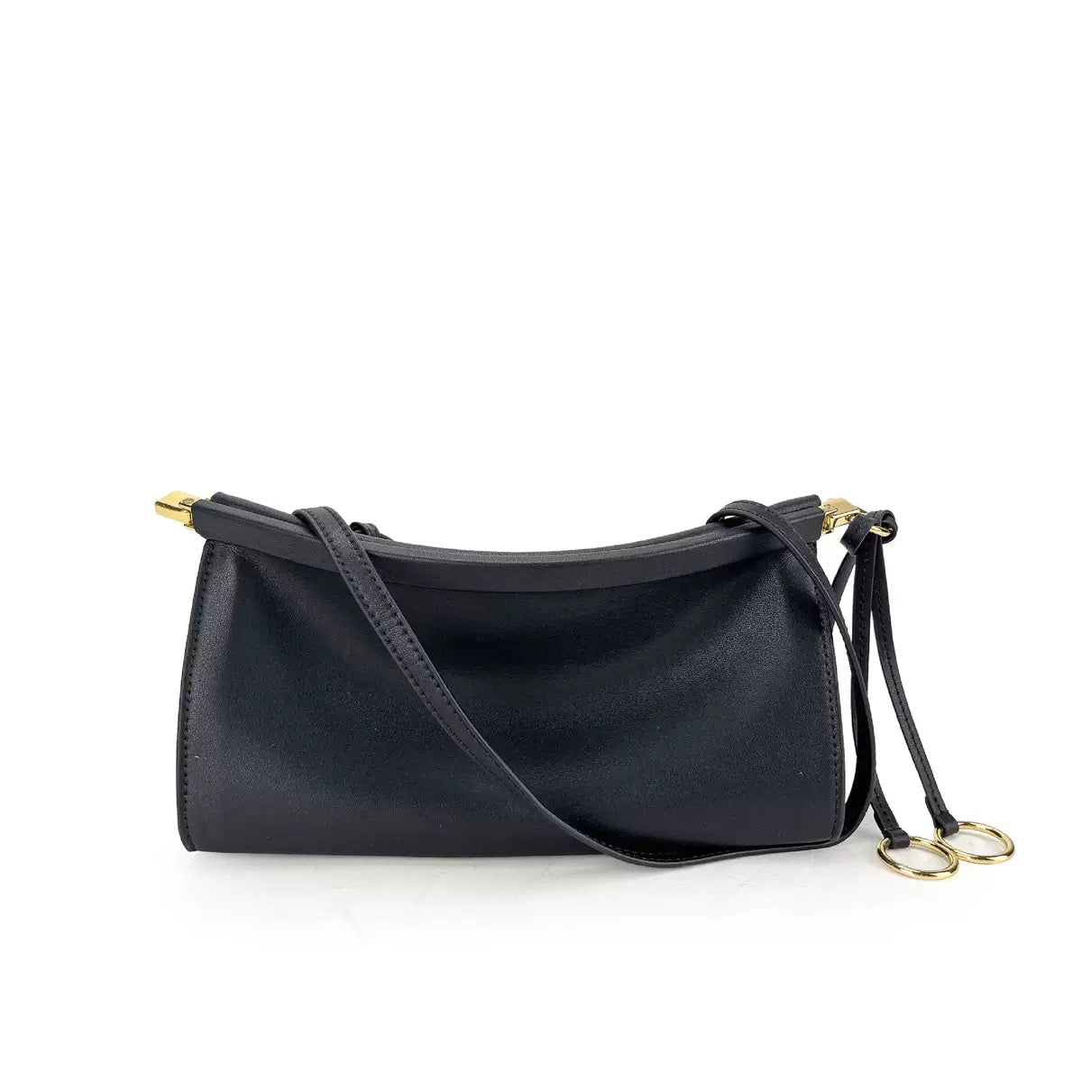 2810 small black genuine leather handbag