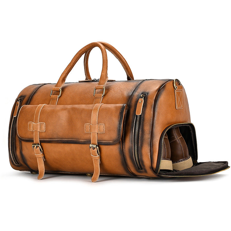 341 genuine leather vintage travel duffle