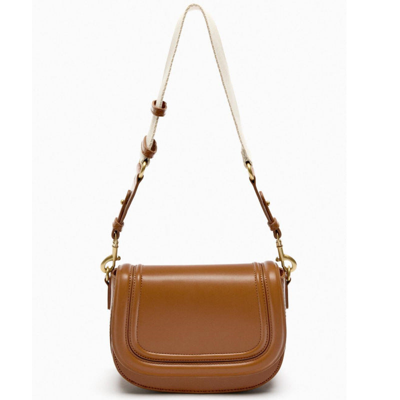 2009 solid flap crossbody bag