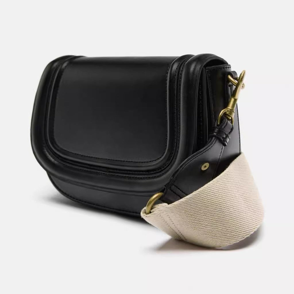 2009 solid flap crossbody bag
