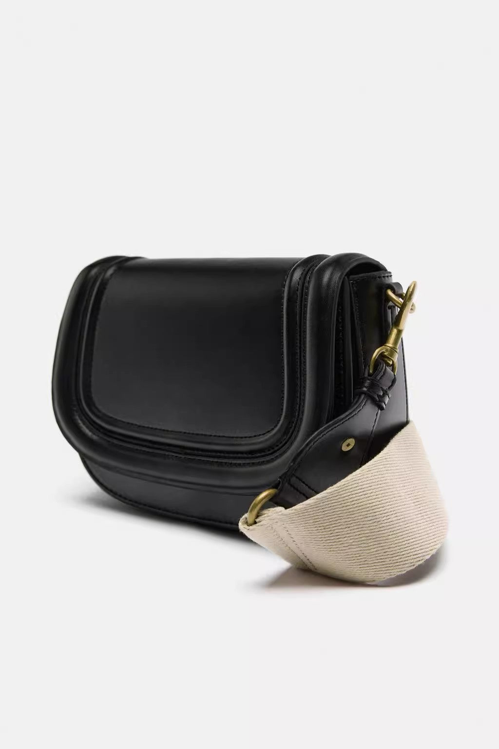 2009 solid flap crossbody bag