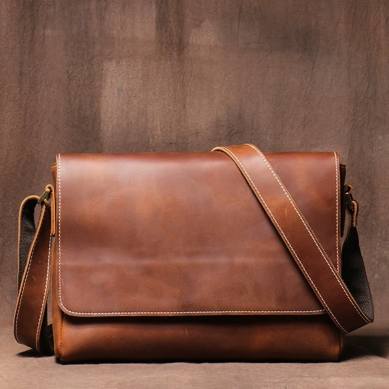 1248 calf skin men's messenger bag