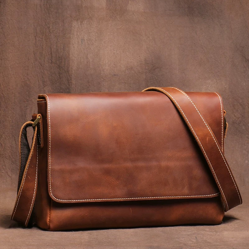 1248 calf skin men's messenger bag