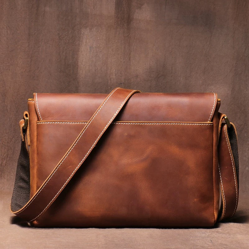 1248 calf skin men's messenger bag