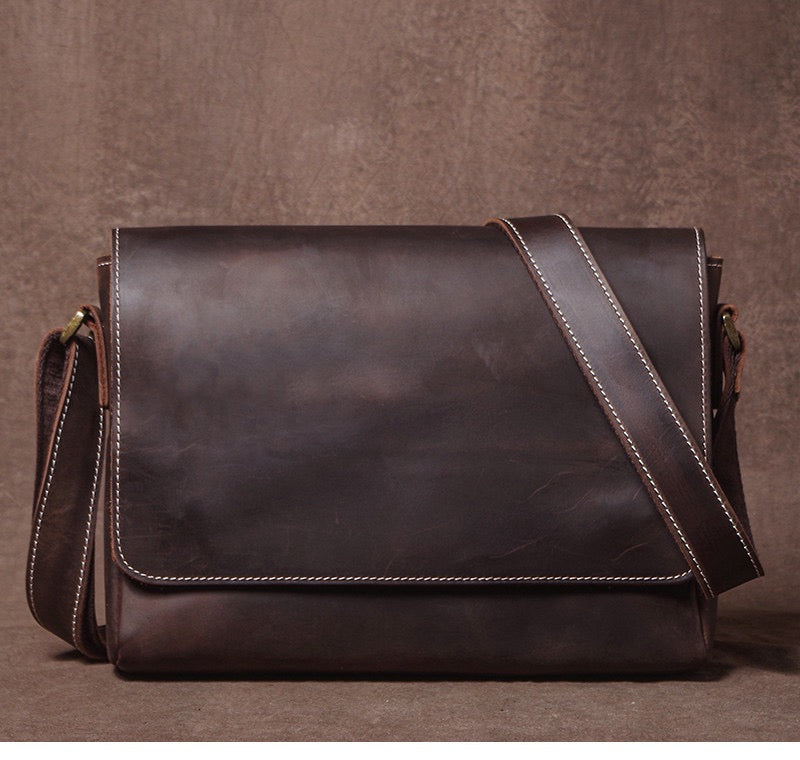 1248 calf skin men's messenger bag