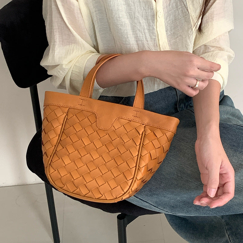 2257 genuine leather handmade woven bag