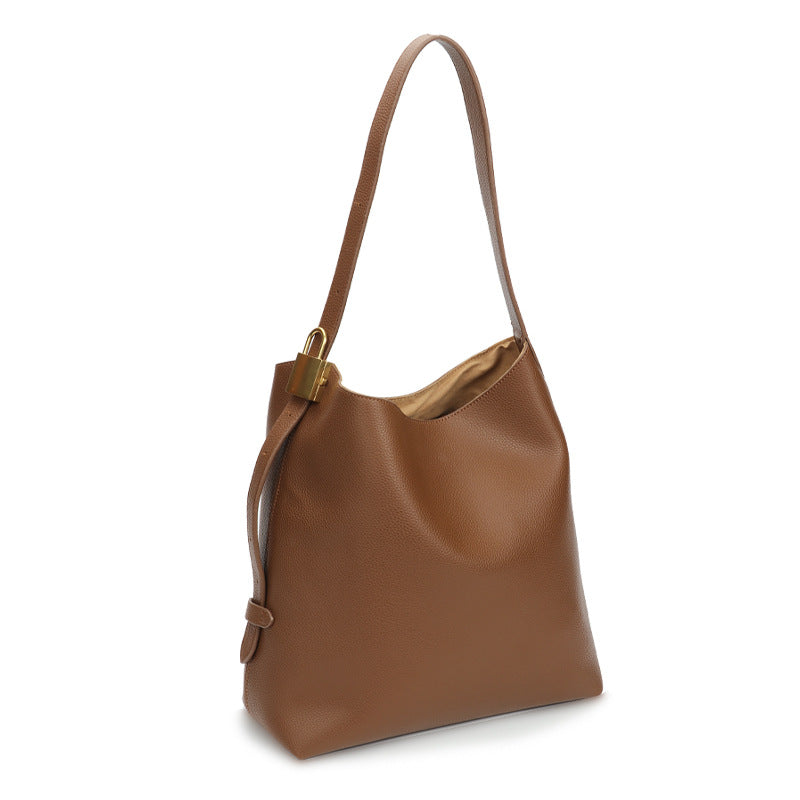 2263 genuine leather large shopping bag