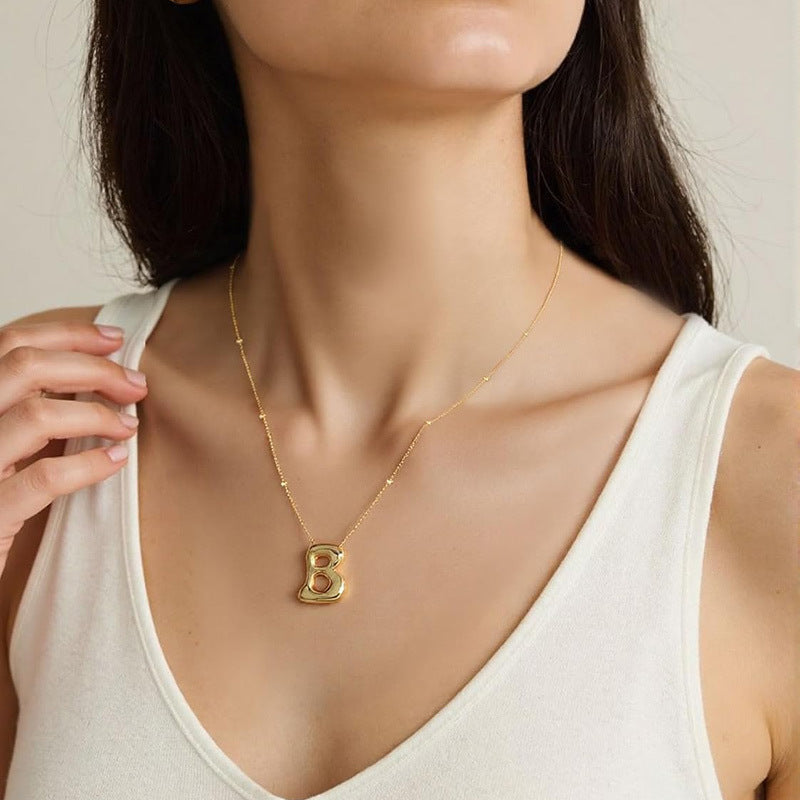 2269 titanium steel letter necklace