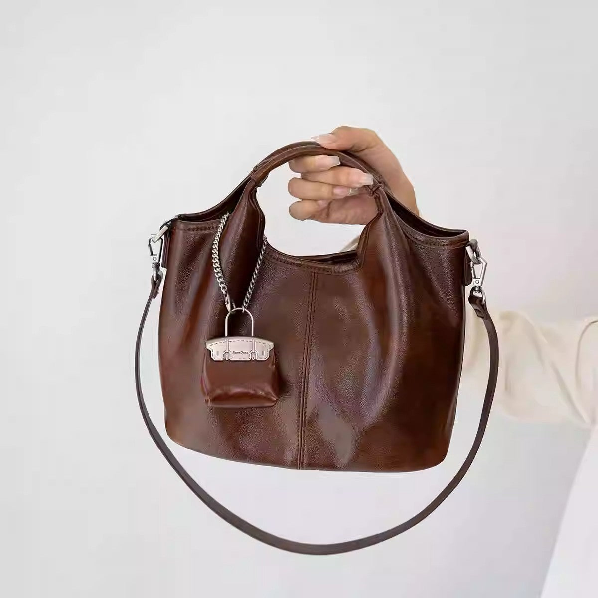 1512 genuine leather vintage handbag