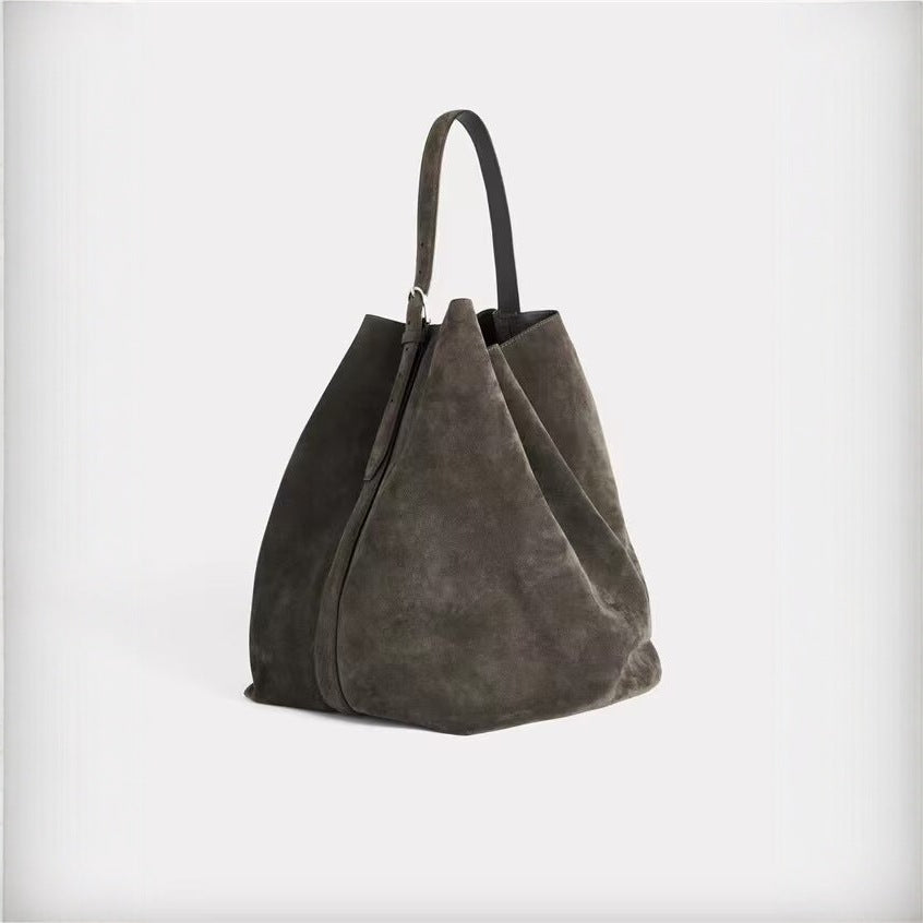 2033 suede leather large handbag