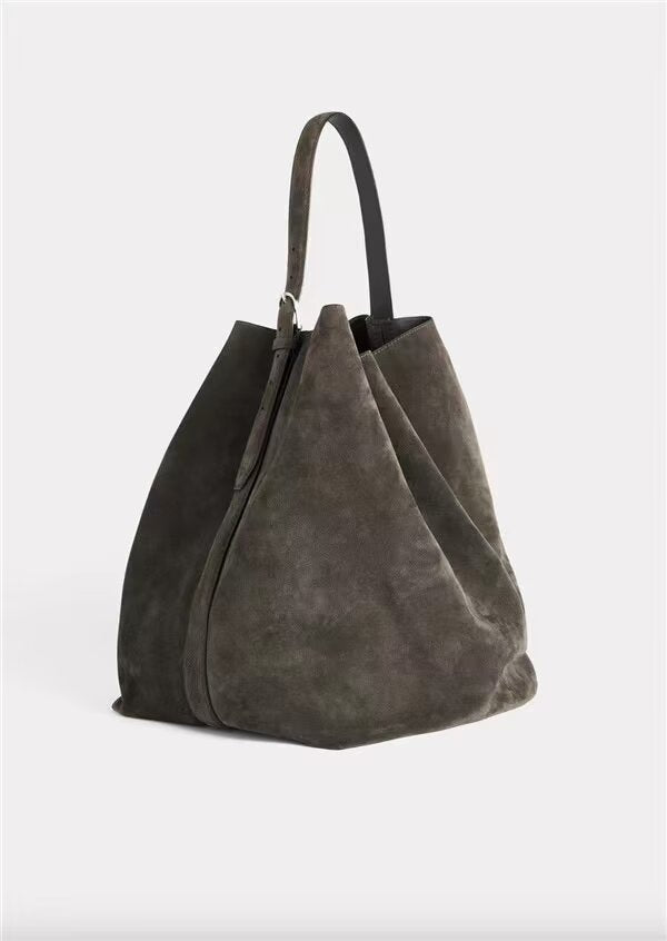 2033 suede leather large handbag