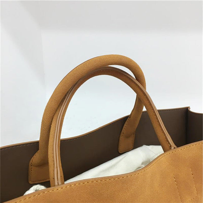 HM-1 suede leather large shopping totes
