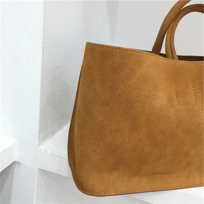 HM-1 suede leather large shopping totes