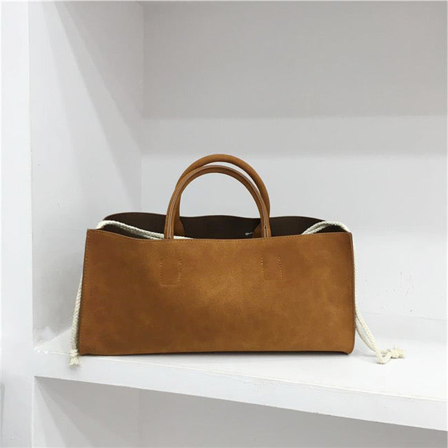 HM-1 suede leather large shopping totes