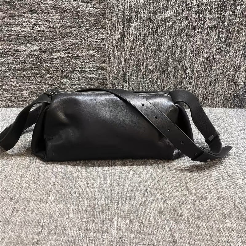 1774 Solid Cowhide Crossbody Bag For Women