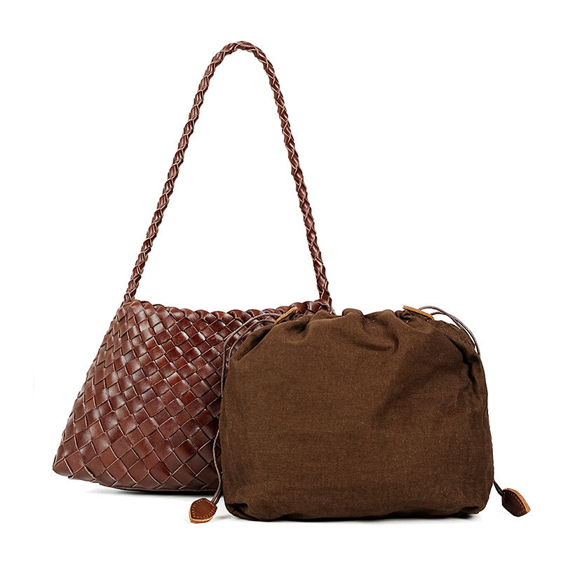 1796 handmade knit cowhide shoulder bag