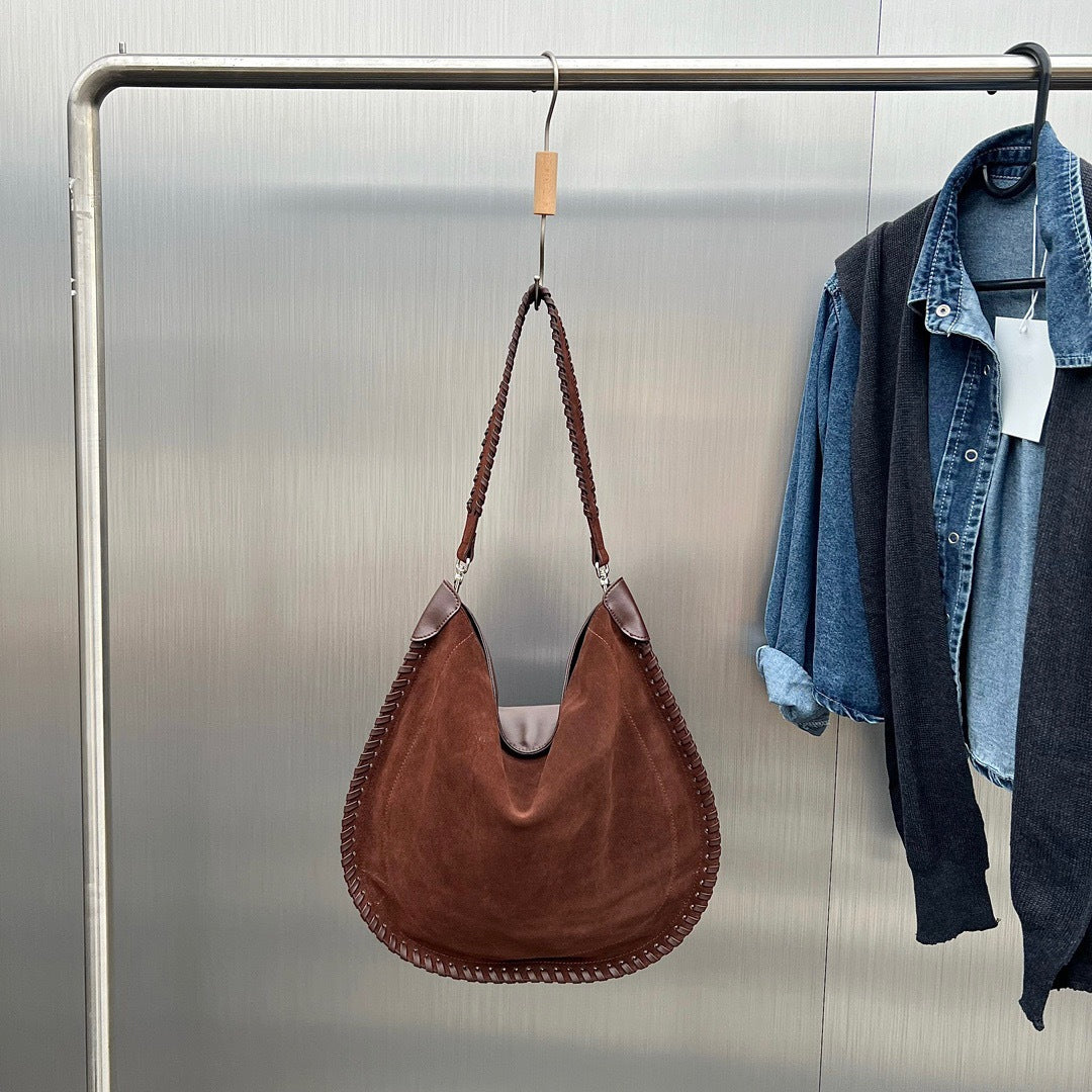 1777 suede leather handmade saddle bag