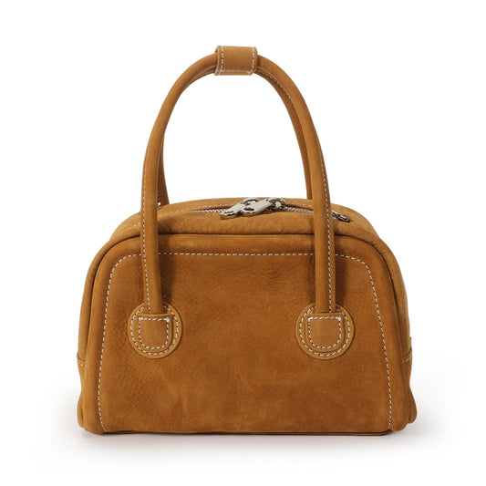 1781 small suede leather bowling handbag