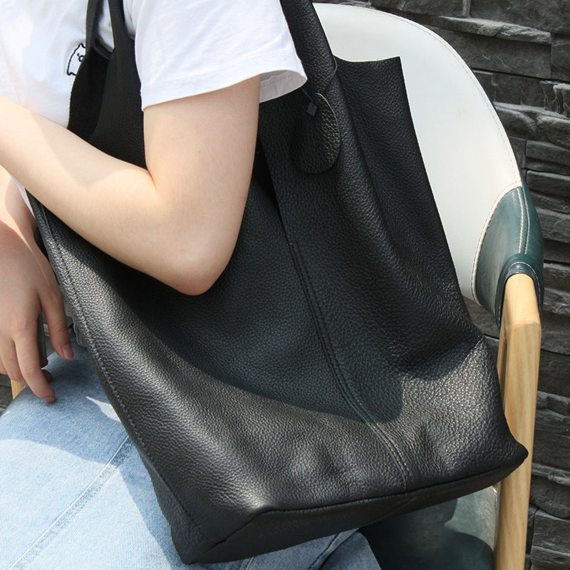 247 genuine leather large shoulder bag