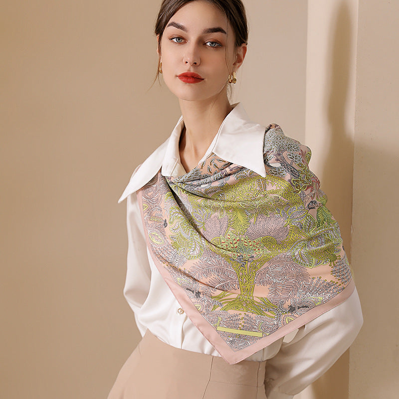2150 print square silk scarf