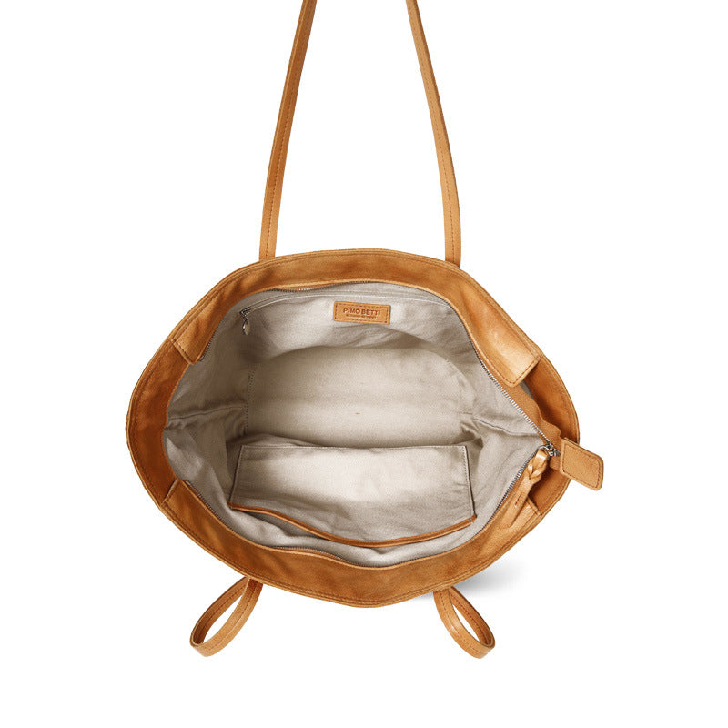 1611  Genuine Leather Women Large Beach Bag