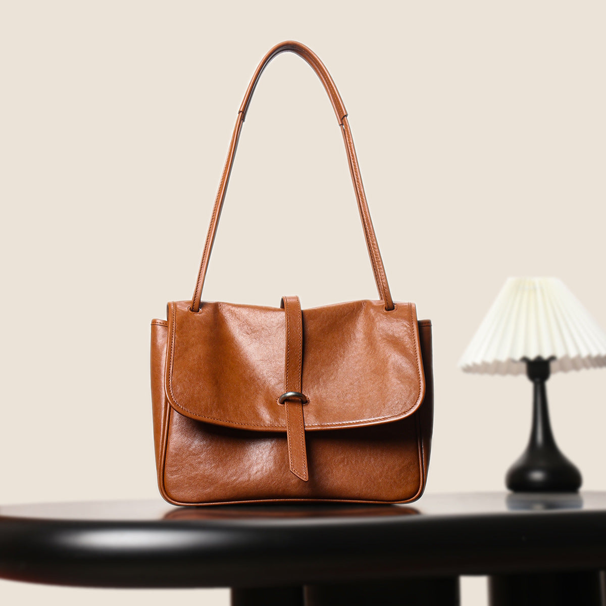 2144 cowhide flap messenger bag