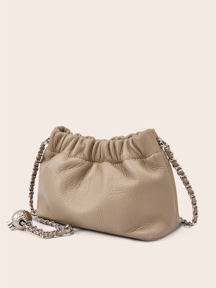 1691  sheep skin chain crossbody bag