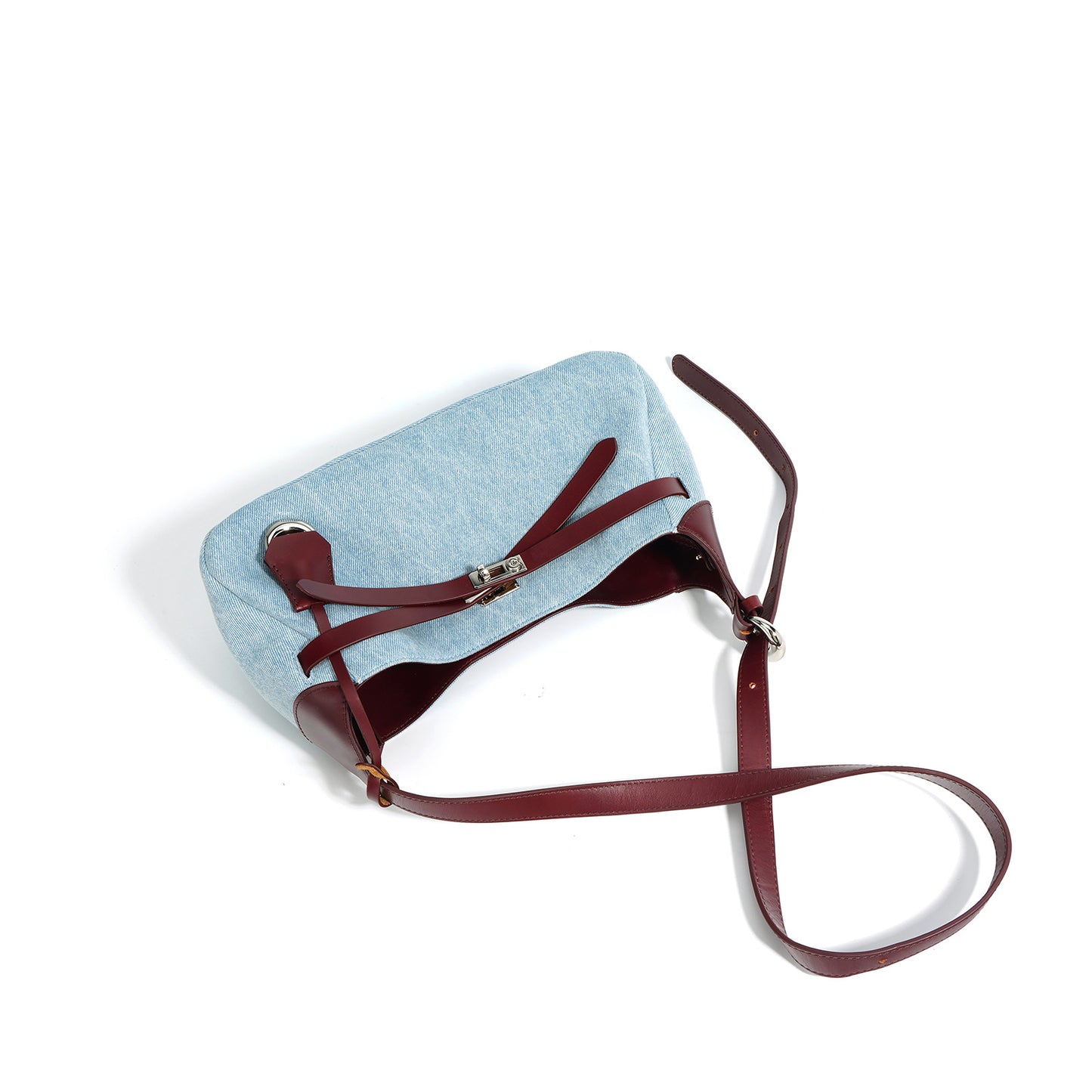 1787 trendy denim leather handbag