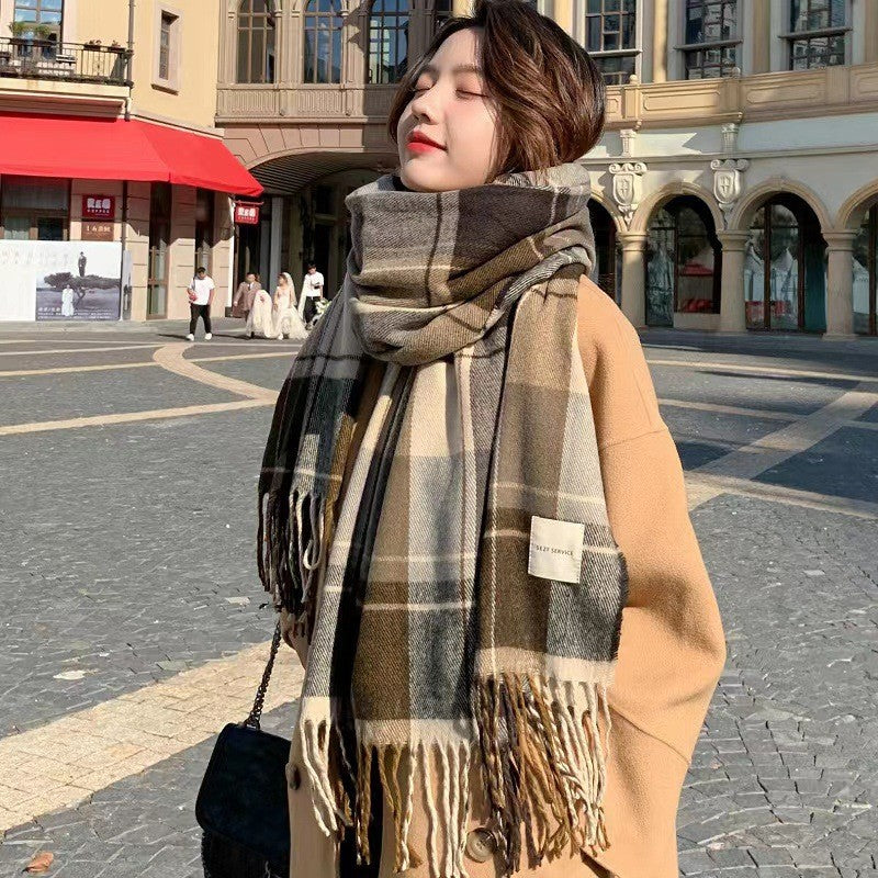 1836 plaid cashmere women scarf