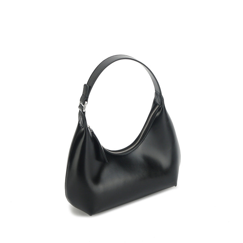 1756 patent leather half moon hobo handbag