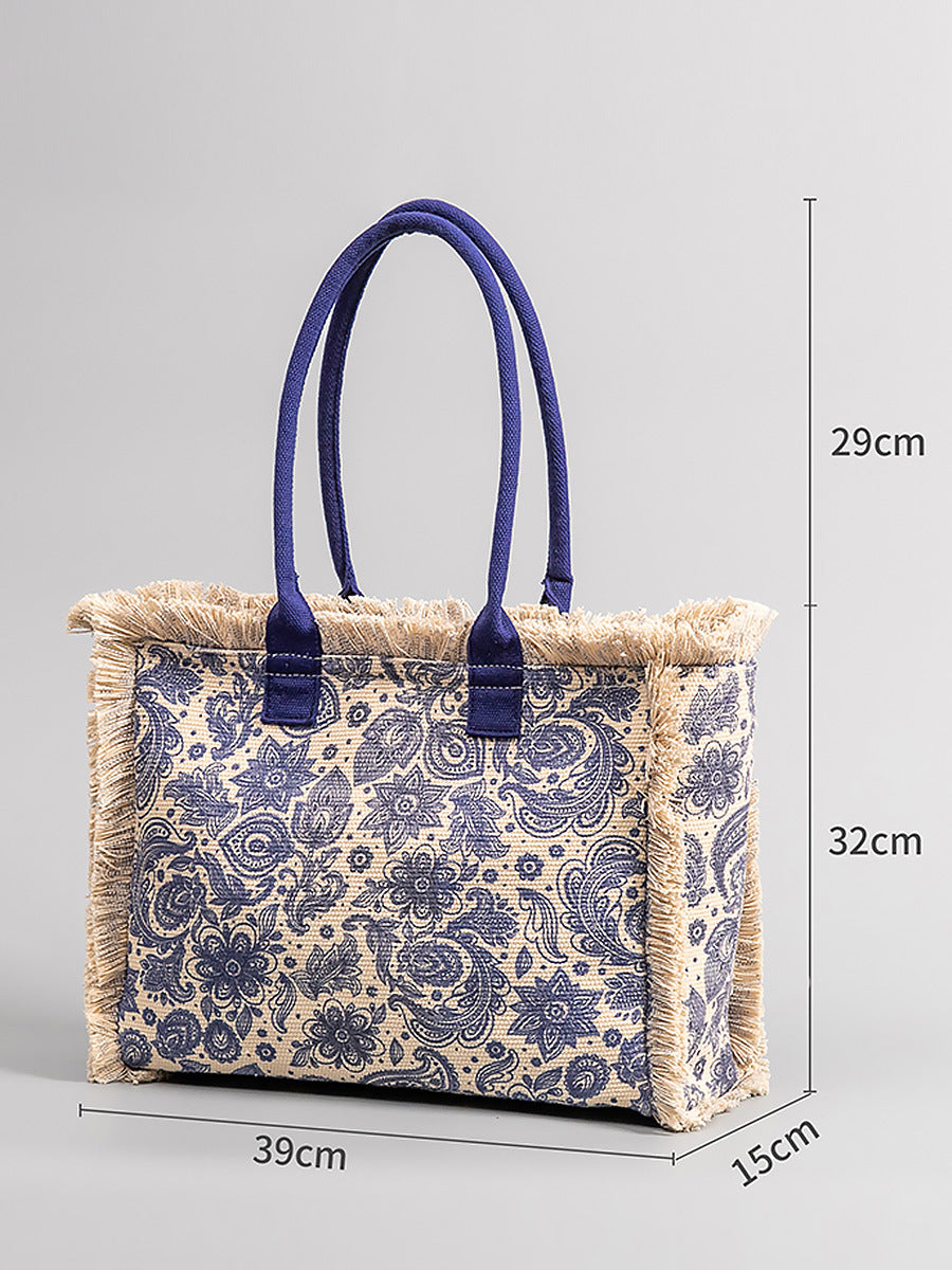 2154 bohemia style large canvas handbag