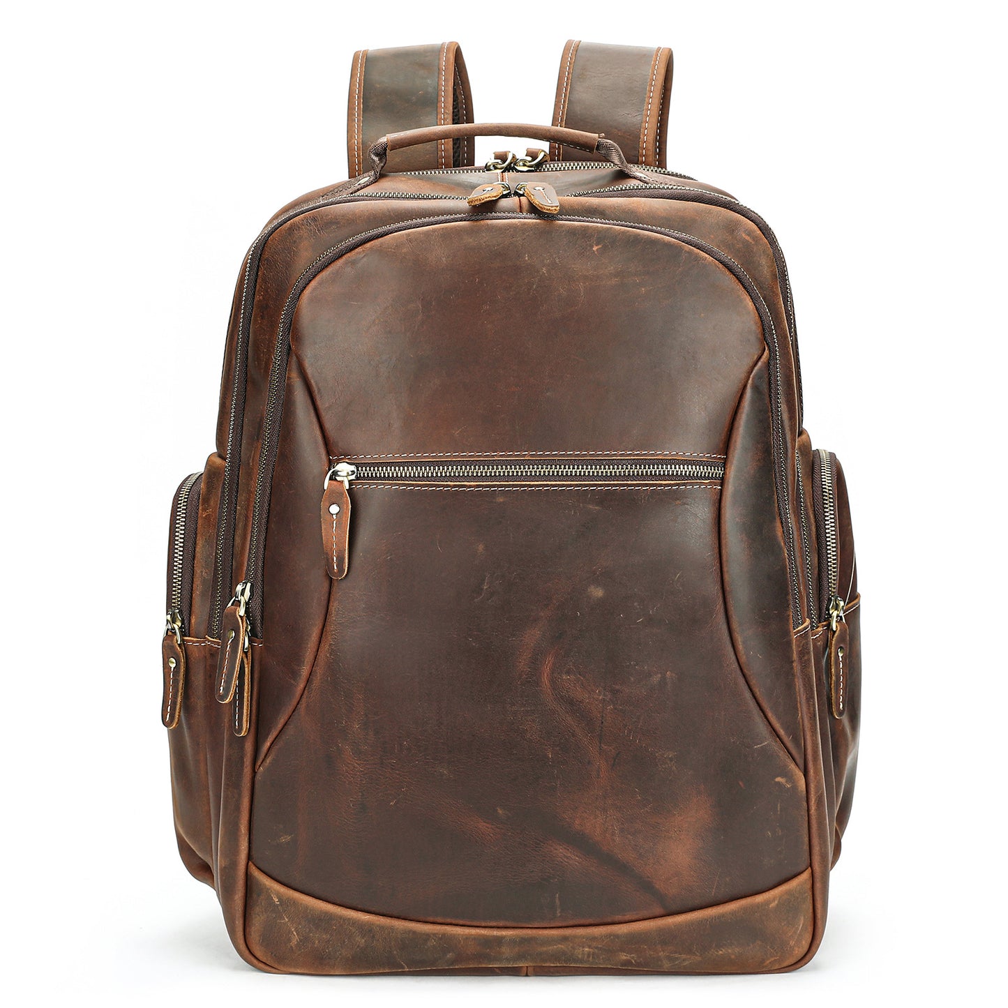 2096 large capacity cow leather men's backpack