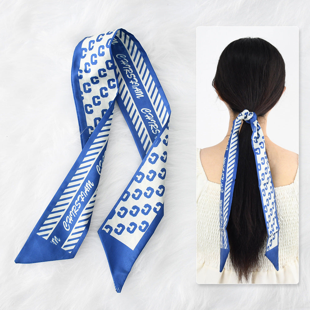 1841 silk scarf long ribbon headband