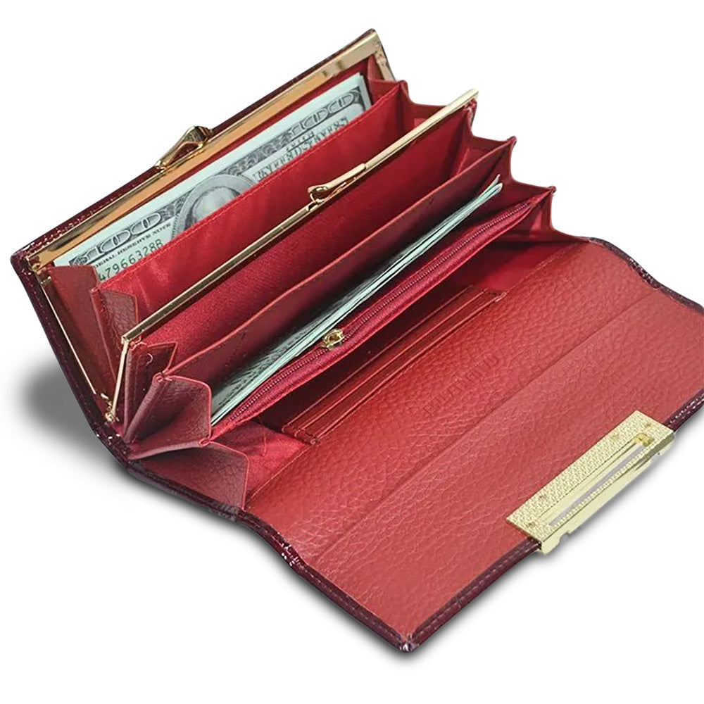 1096 Patent leather wallet card holder