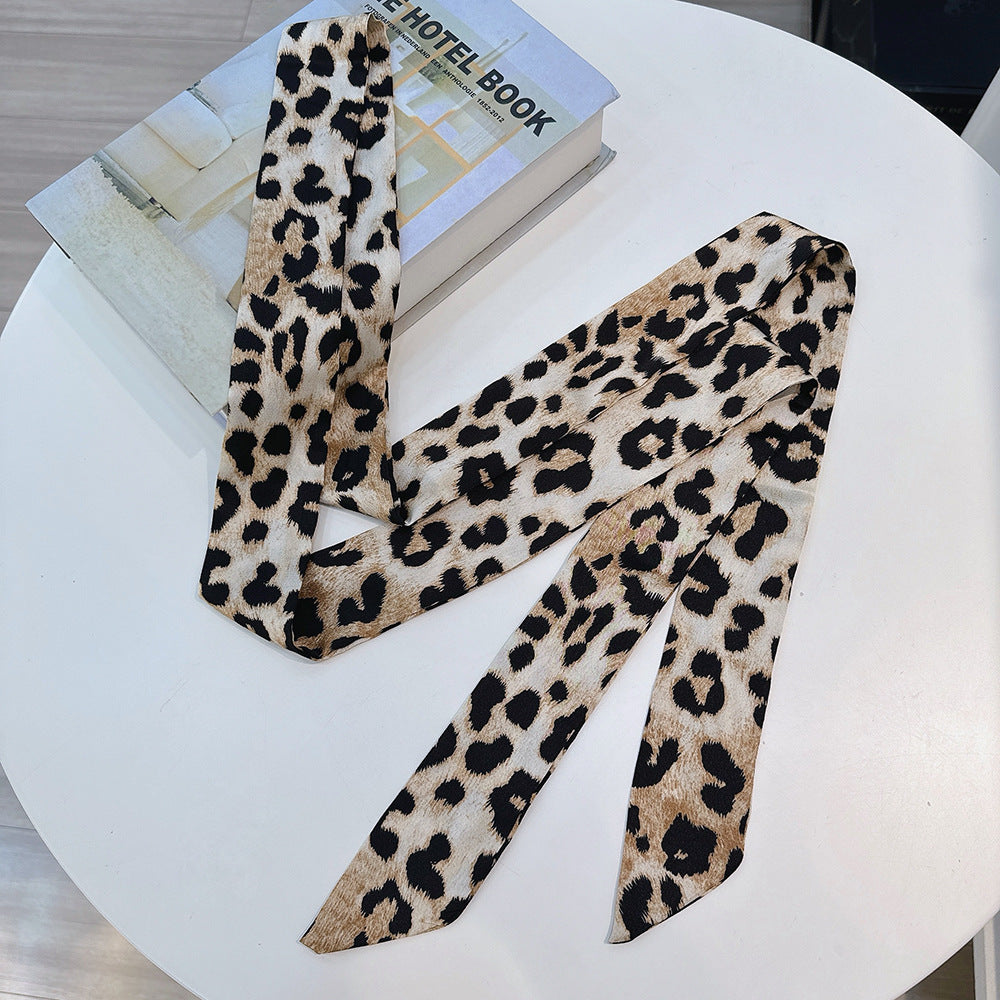1908 leopard ribbon neck tie