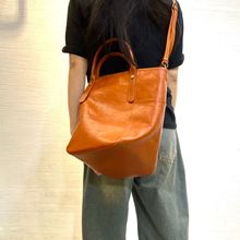 2211 genuine leather large shopping tote