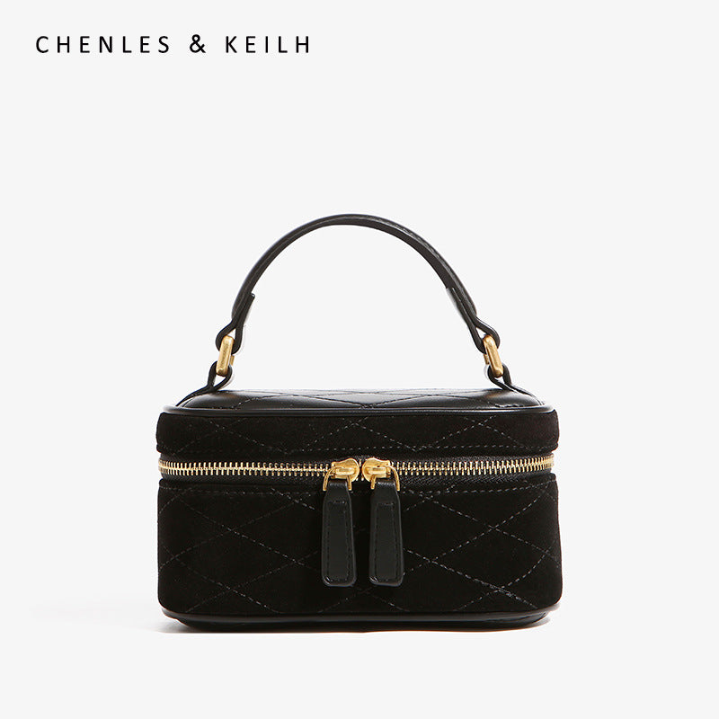 1800 suede leather small cosmetic bag